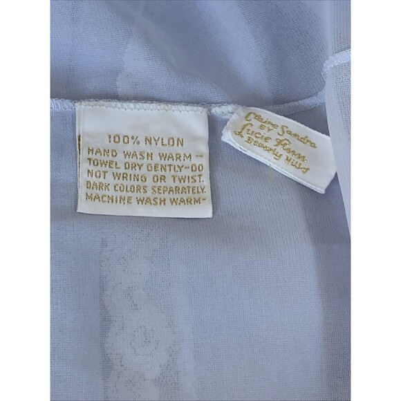 Vintage 1960's Claire Sandra By Lucie Ann Nightgown Long Satin Lace Sheer Flowy - Picture 15 of 16